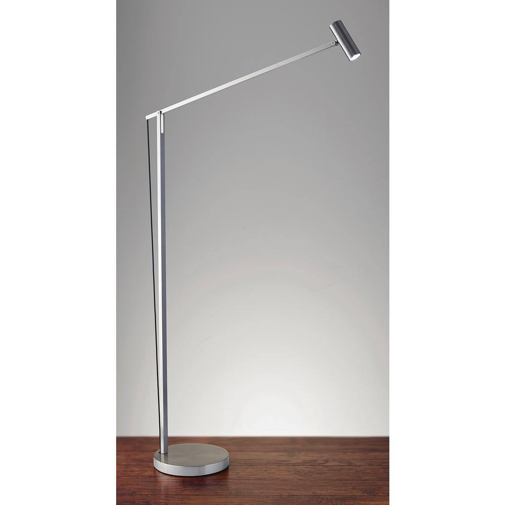 Adesso ADS360 Crane 60 in. Integrated LED Brushed Steel Floor Lamp
