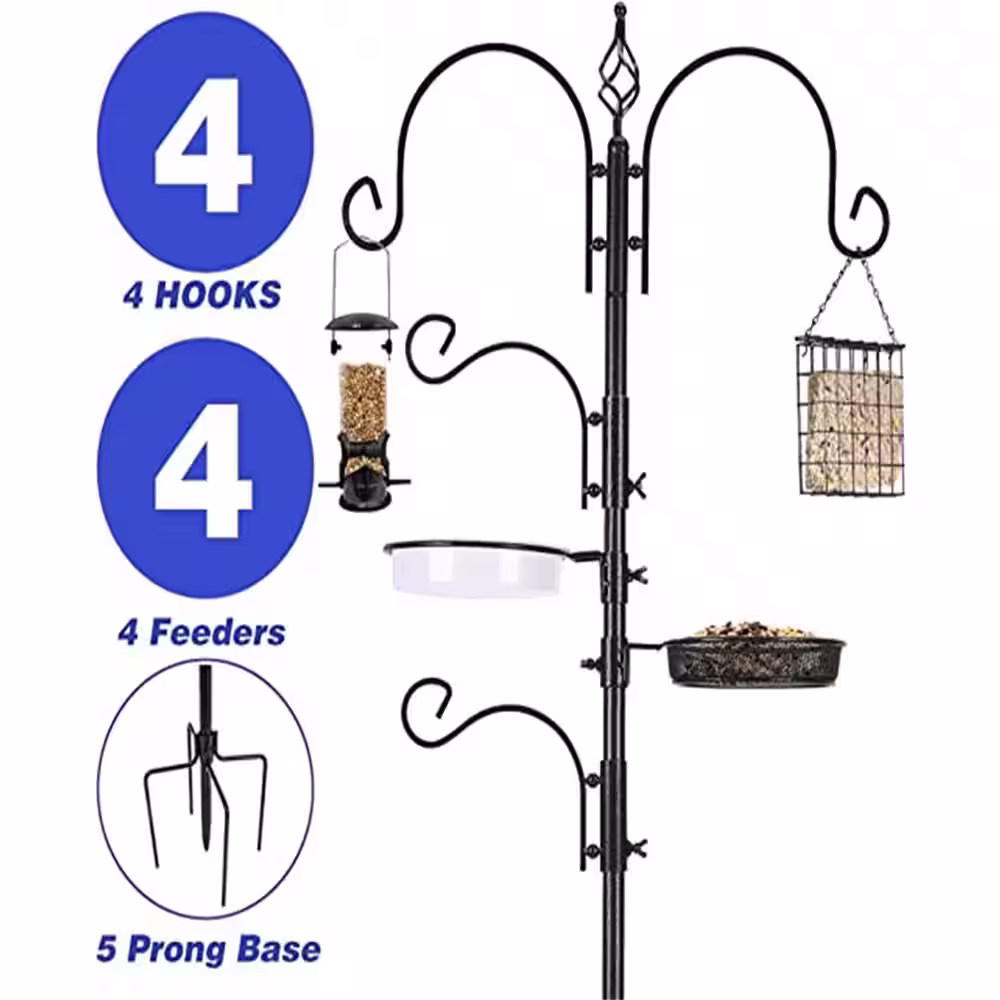 None Black Wild Multi-Bird Feeder Hanger