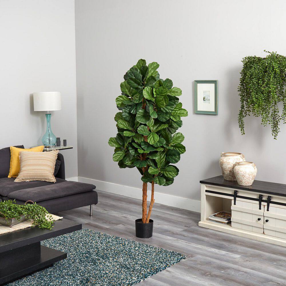 Nearly Natural Indoor 6 ft. Fiddle Leaf Fig Artificial Tree