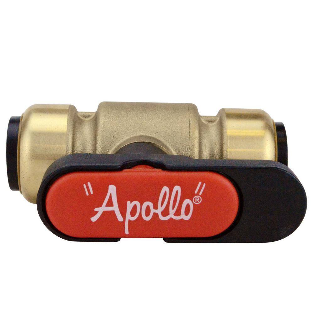 Tectite 3/4 in. Brass Push-To-Connect Compact Ball Valve with Lockable Handle