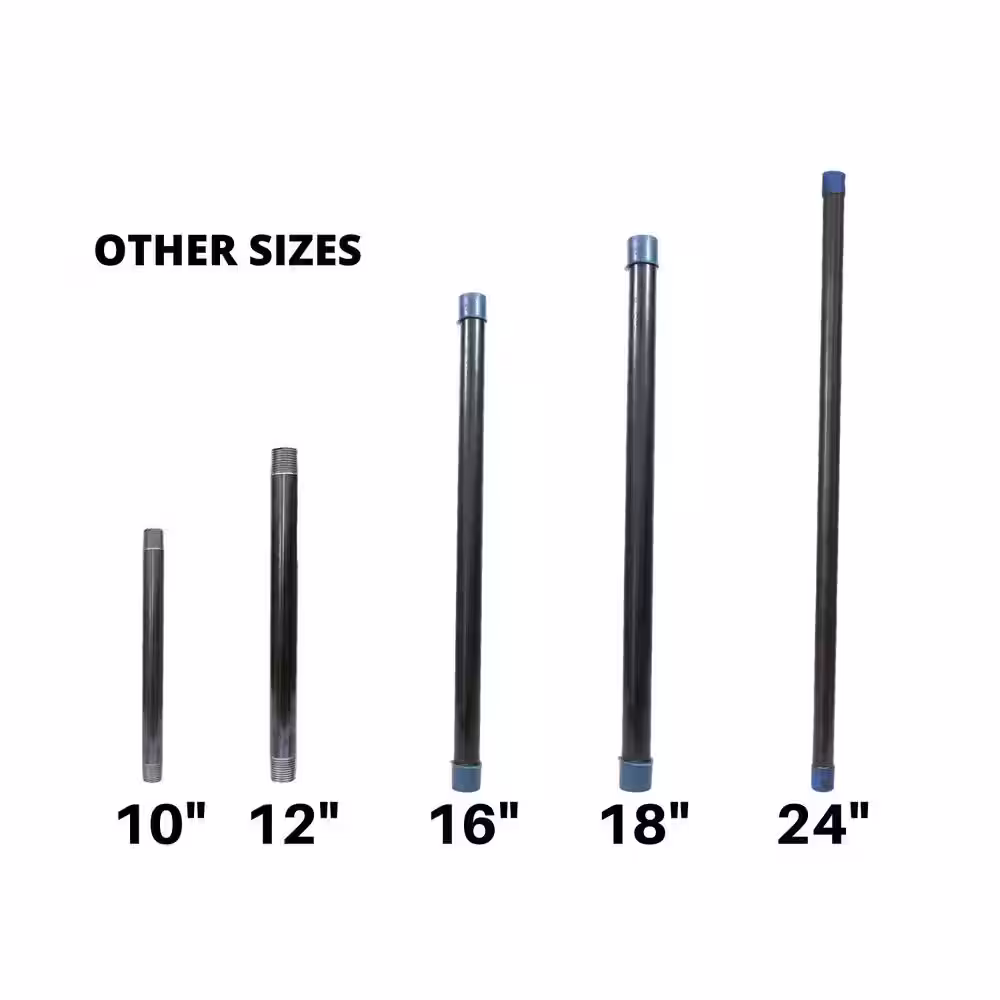 CMI inc 3/4 in. x 24 in. Black Steel Pipe (10-Pack)