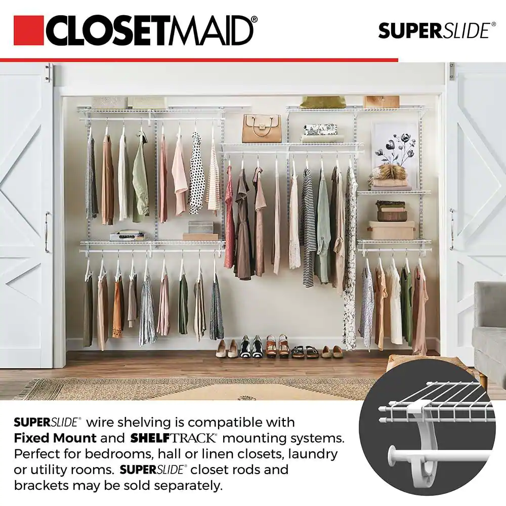 ClosetMaid SuperSlide 6.3 mm. Preloaded Back Wall Clips (48-Pack)
