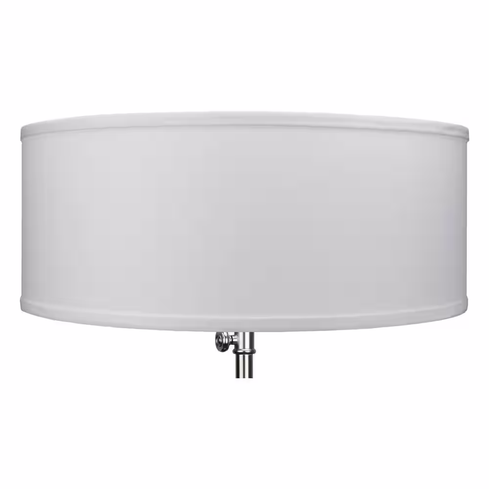 FenchelShades.com 18 in. Top Diameter x 18 in. Bottom Diameter x 7 in. H Linen White Drum Lamp Shade