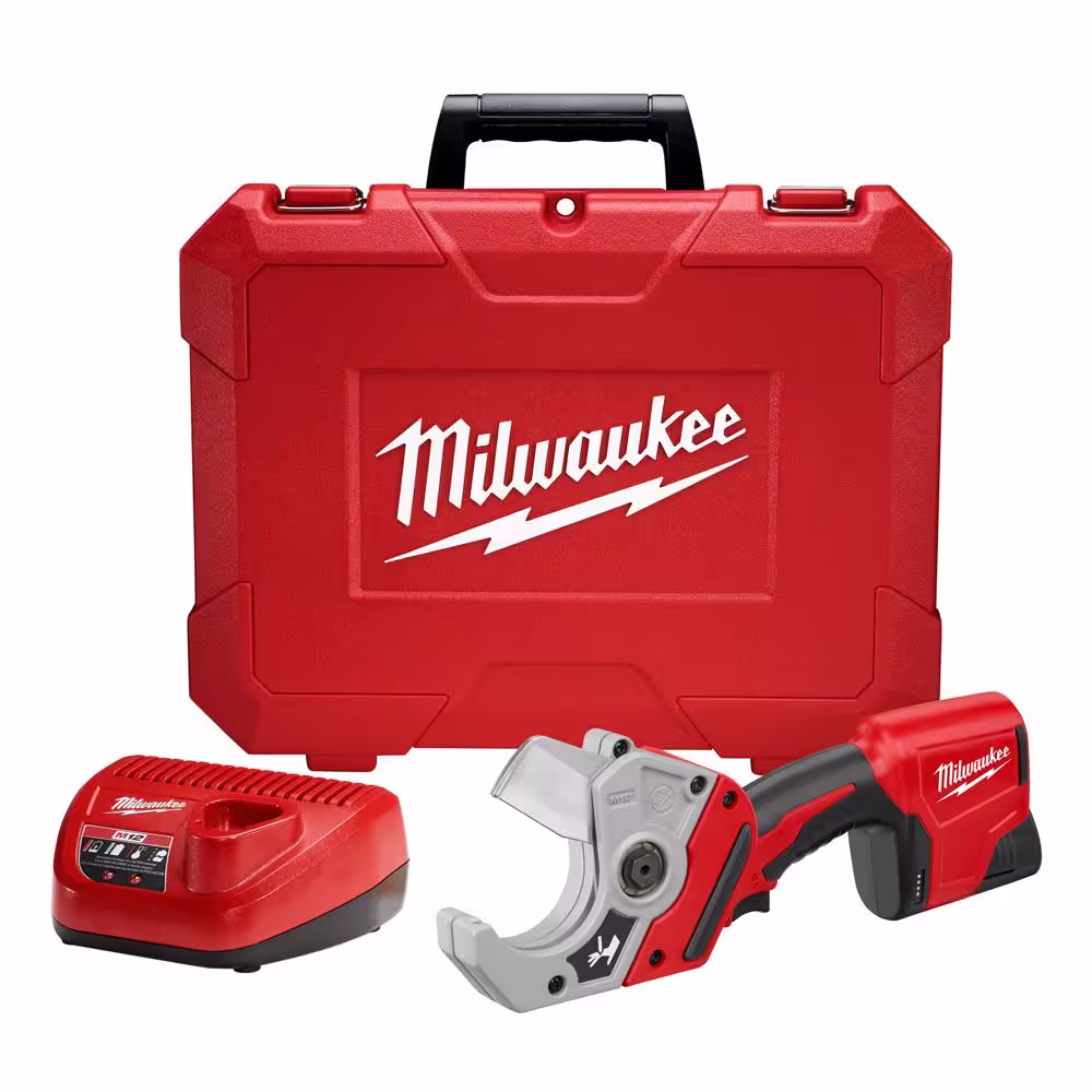 Milwaukee M12 12V Lithium-Ion Cordless PVC Shear Kit W/ M12 HACKZALL Reciprocating Saw