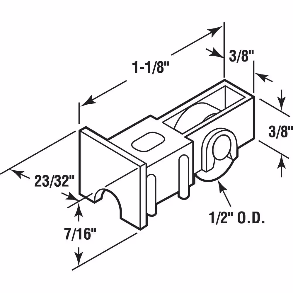 Prime-Line Sliding Window Roller, Steel, Black Nylon Housing
