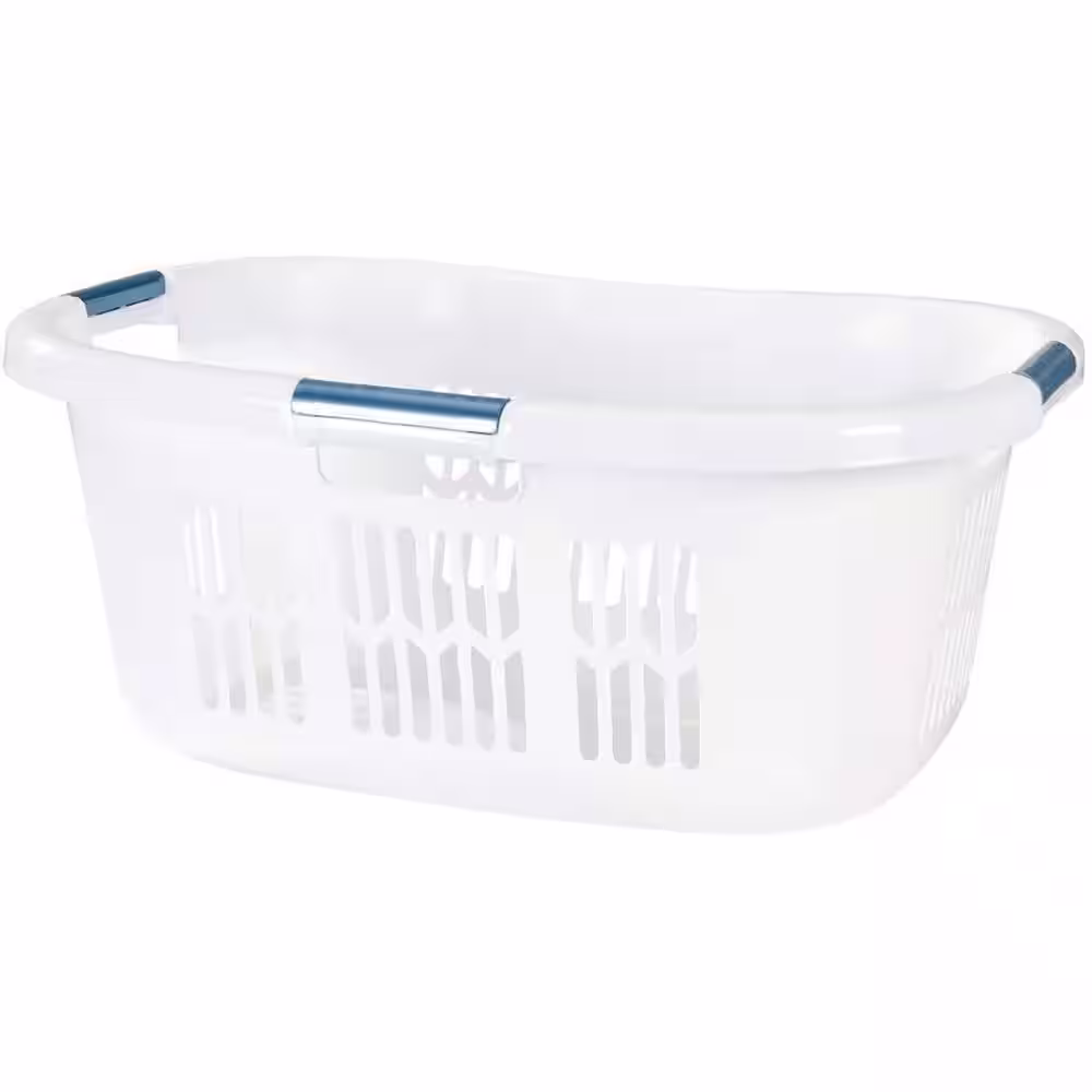 Rubbermaid 2.1-Bushel White Small Hip-Hugger Plastic Laundry Basket (3-Pack)