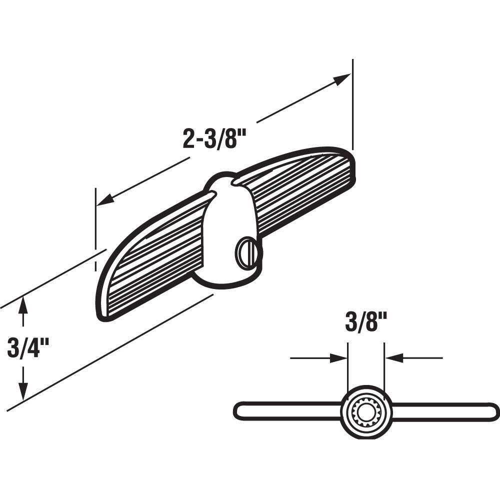 Prime-Line 3/8 in. White Tee Handle Casement Operator (2-pack)