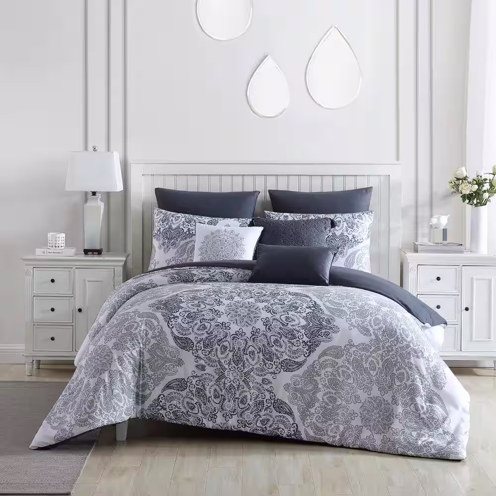 None 8-Piece Tori Microfiber Queen Comforter Set