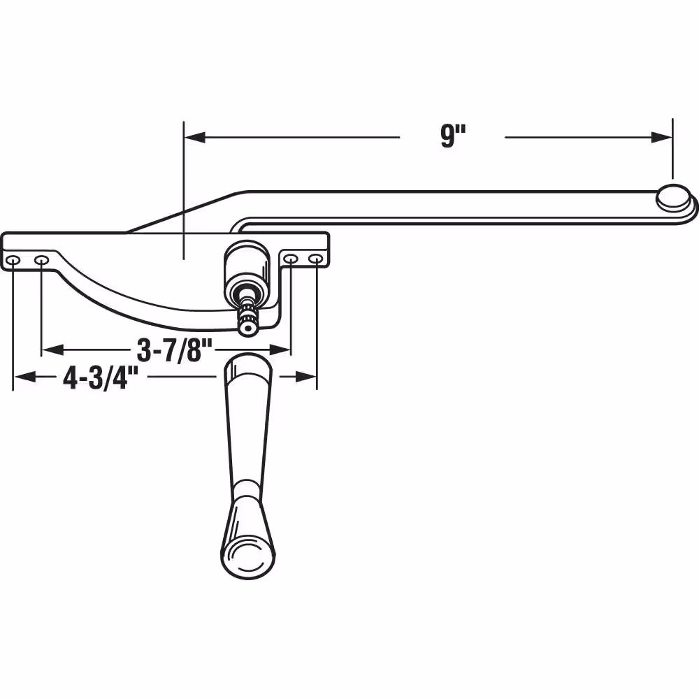 Prime-Line 9 in., White Diecast, Casement Operator, Left Hand, Teardrop Type
