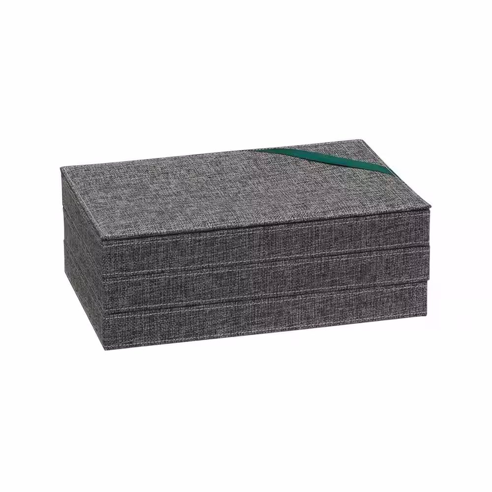 HOUSEHOLD ESSENTIALS Graphite Stackable Decorative Jewelry Trays (Set of 3)
