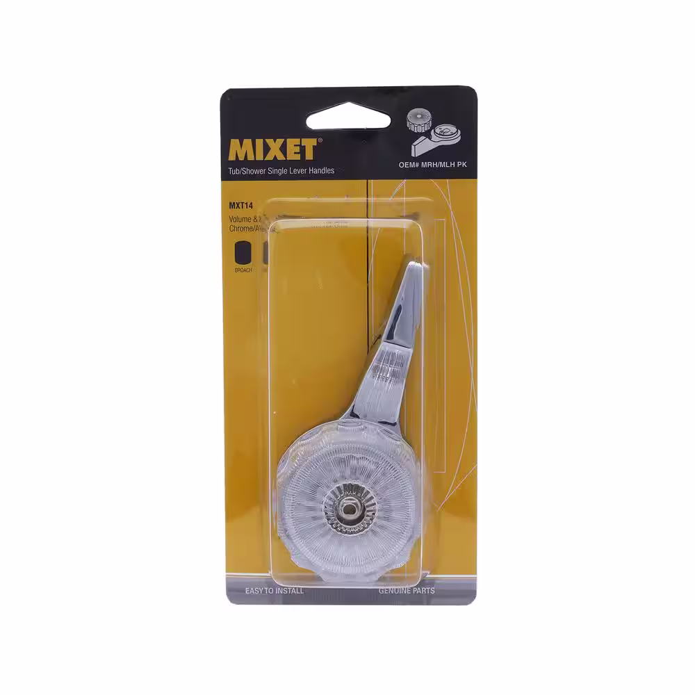 BrassCraft Volume and Temperature Control Single-Lever Handle Pair in Clear and Chrome for Mixet Tub and Shower Faucets