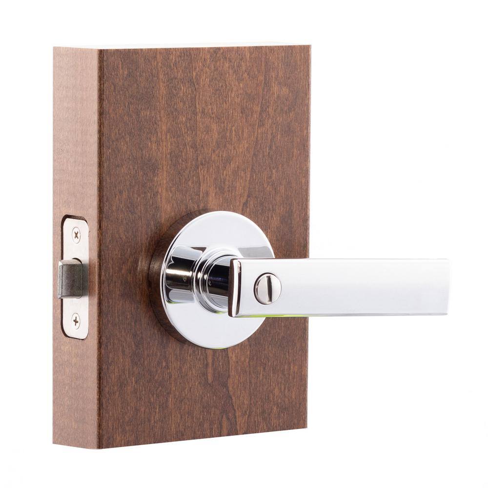 Copper Creek Craftsman Remi Polished Stainless Bed/Bath Door Handle with Round Rosette