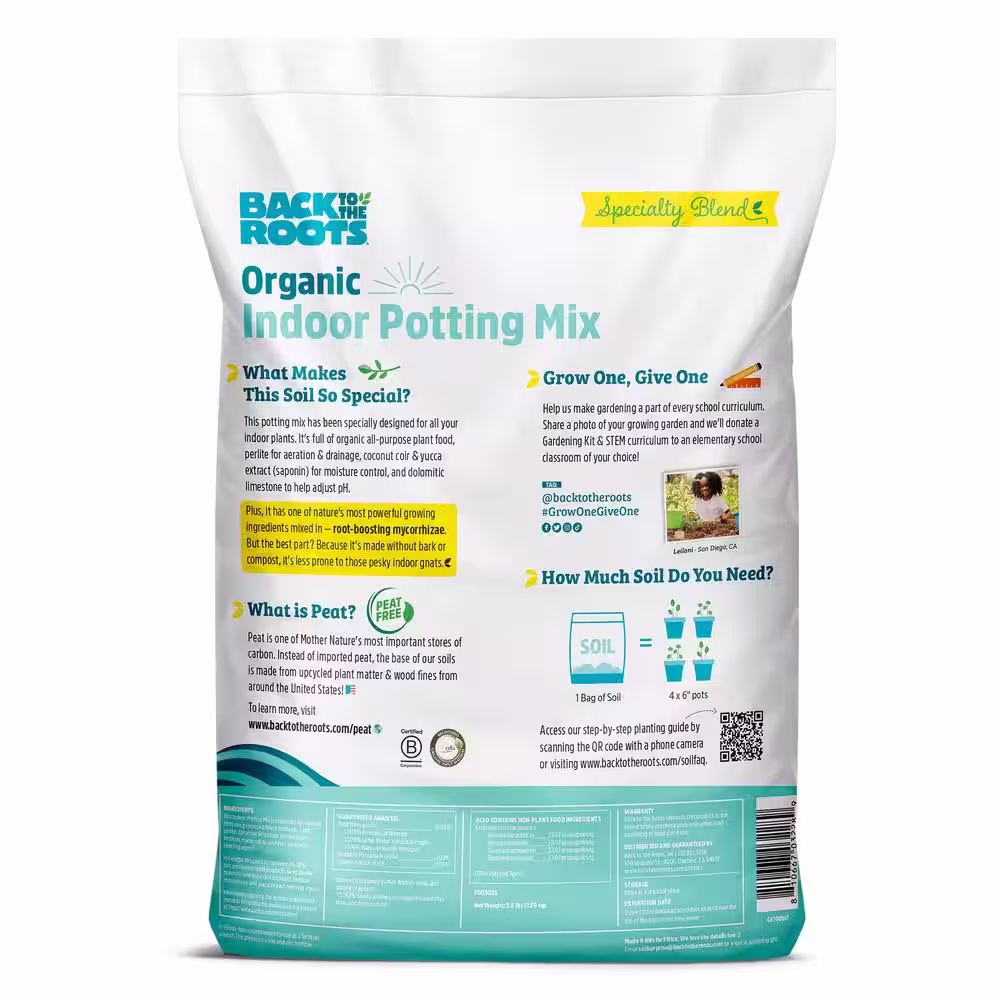 Back to the Roots 6 Quart Organic Indoor Potting Mix (8-Pack)