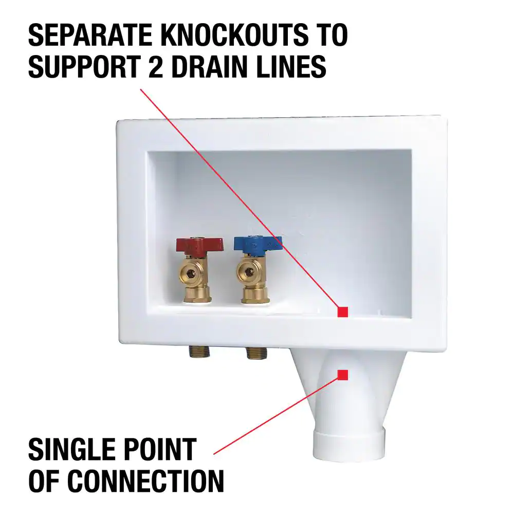 Oatey 1/4 in. Turn The Eliminator Copper Sweat Washing Machine Outlet Box