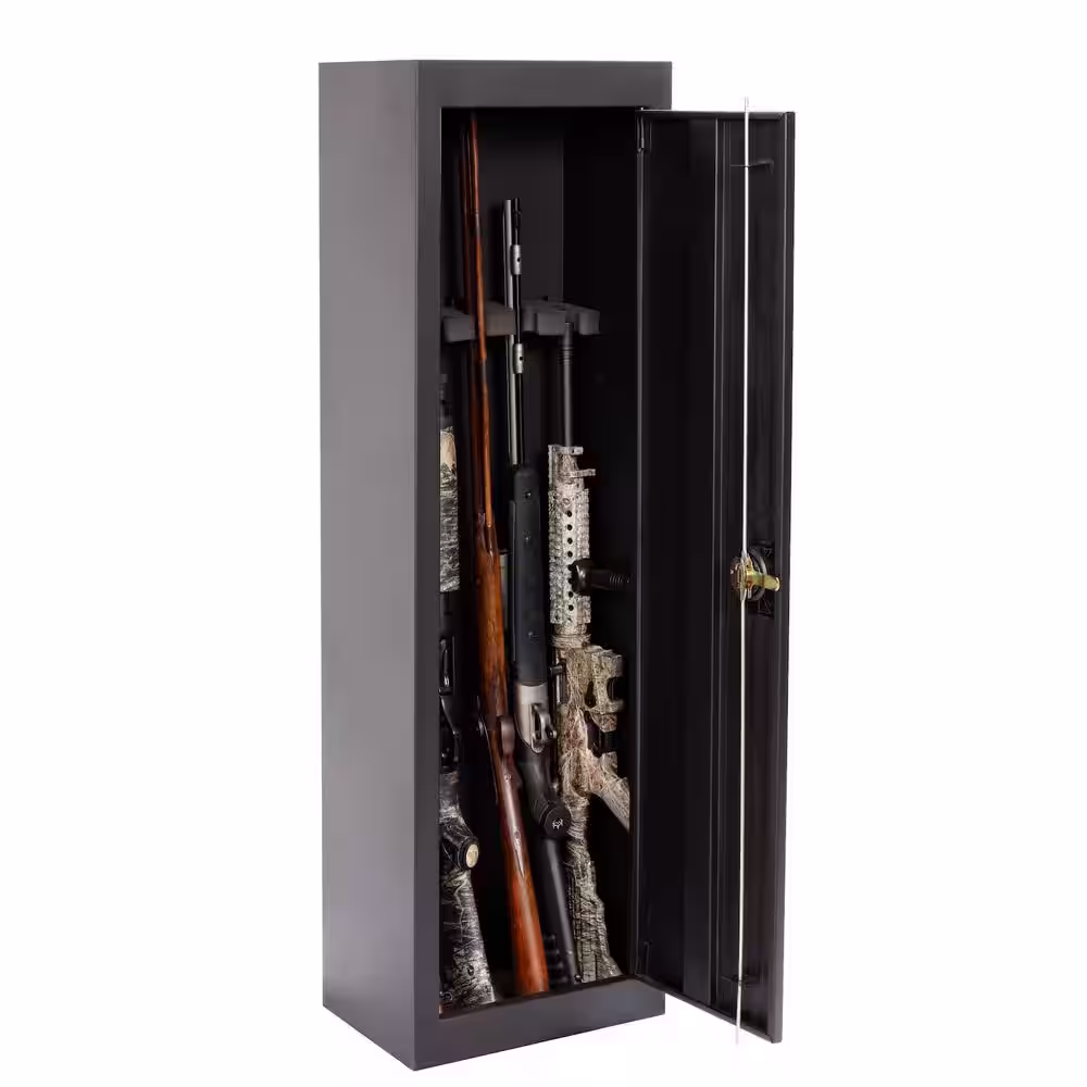 American Furniture Classics 5-Gun Lockable Metal Security Gun Cabinet