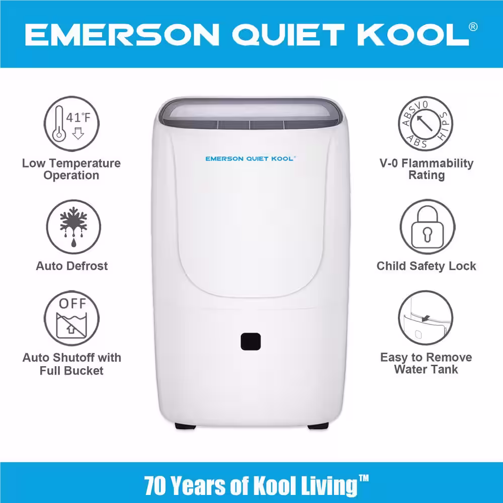 EQK 50-Pint Dehumidifier with Built-In Vertical Pump