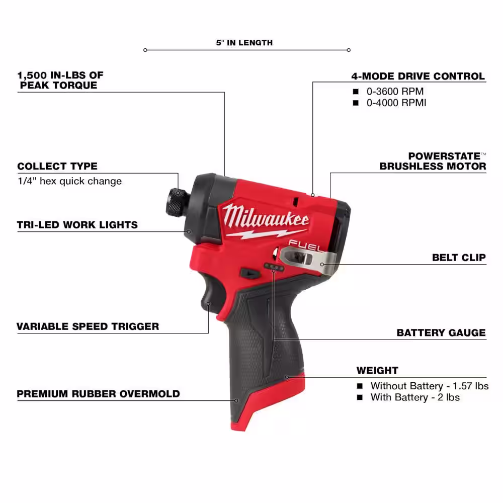 None M12 FUEL 12-Volt Cordless 2-Tool Combo Kit with M12 FUEL 3/8 in. Right Angle Impact Wrench & (2) 2.5 Ah Batteries