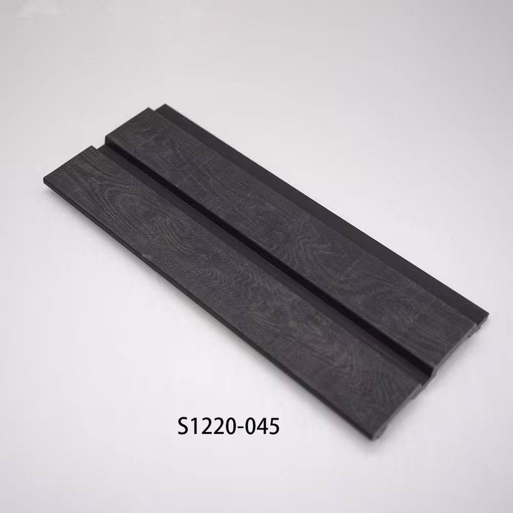Ejoy 94.5 in. x 4.8 in. x 0.5 in. Acoustic Vinyl Wall Cladding Siding Board in Charcoal Grey Color (Set of 6-Piece)