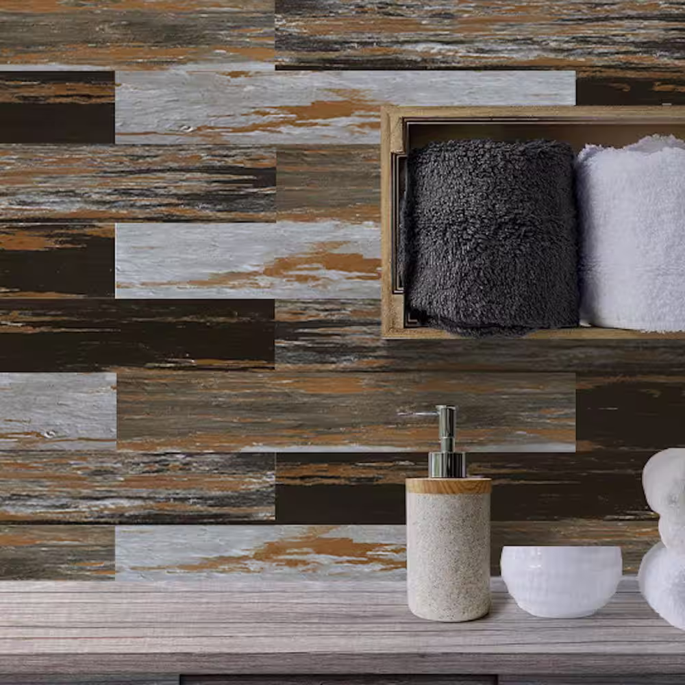 Deco Products COLORS Glue Down Floor Wall DIY Old Desert Bronze Aged 6 in. x 36 in. Multi-Tonal Luxury Vinyl Plank (30 sq. ft./case)