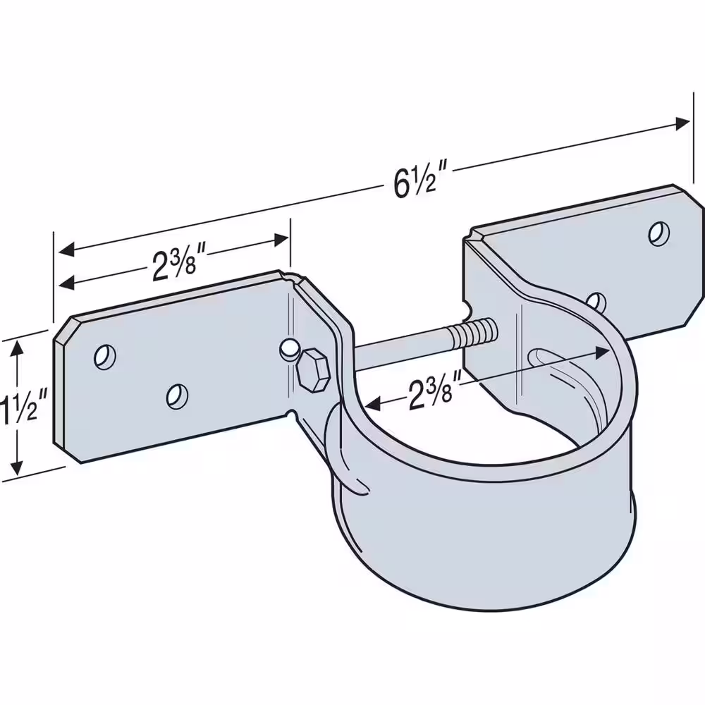 Simpson Strong-Tie PGT2 12-Gauge Pipe Grip Tie for 2 in. Pipe (2-3/8 in. Outside Diameter)