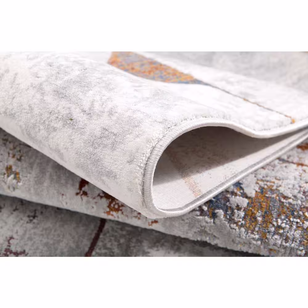 Rug Branch Sardini Grey 6 ft. 6 in. x 9 ft. 6 in. Modern Abstract Area Rug