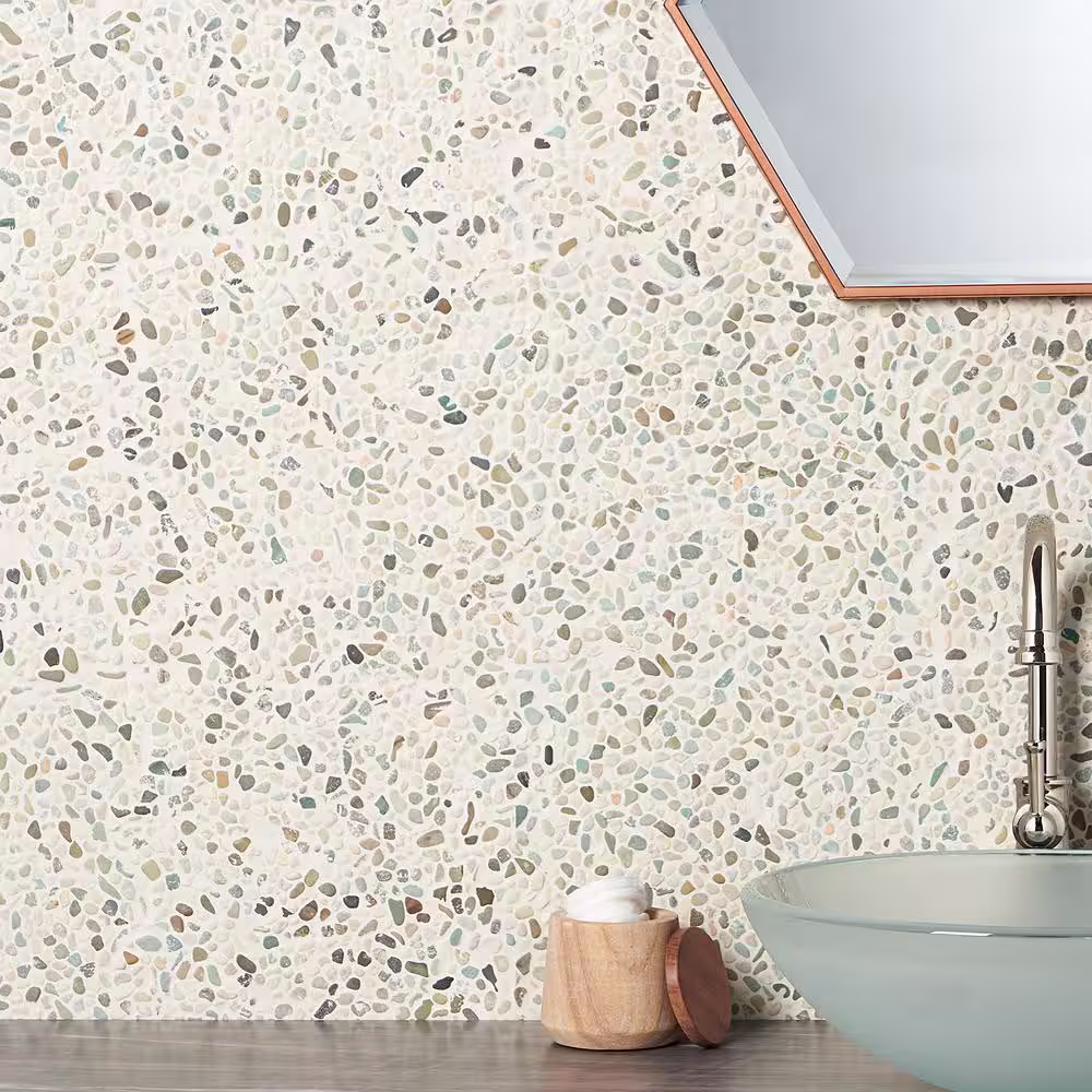Ivy Hill Tile Countryside Micropebbles 11.81 in. x 11.81 in. Multicolored Floor and Wall Mosaic (0.97 sq. ft. / sheet)