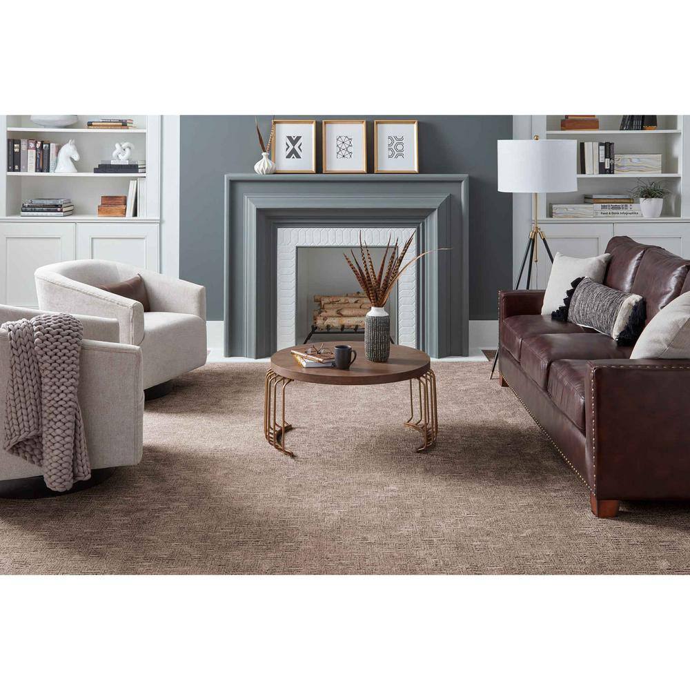 Home Decorators Collection Corry Sound  - Leafless Branch - Brown 38 oz. Polyester Pattern Installed Carpet