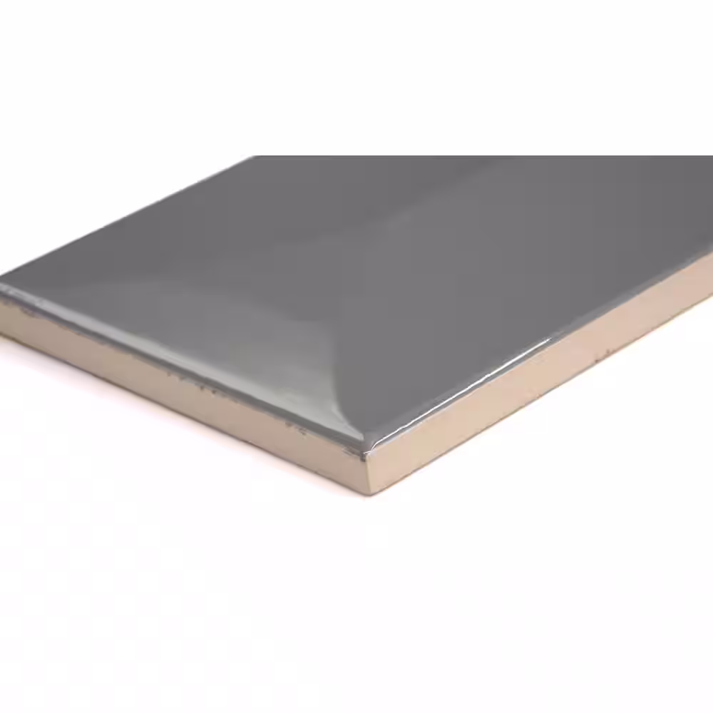 None Estasi 2.95 in. x 11.81 in. Gray Glossy Ceramic Wall Tile (6.05 sq. ft./Case)