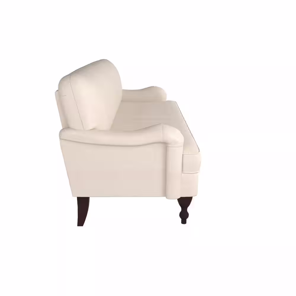 Lifestyle Solutions Liz Sofa Collection 31.3 in. Square Arm Polyester Modern Straight Sofa in Beige