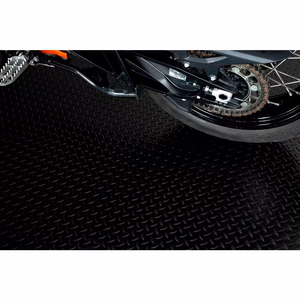 G-Floor Trailer Flooring Midnight Black Diamond Tread Commercial Vinyl Sheet Flooring (8.5 ft. W x 20 ft. L)
