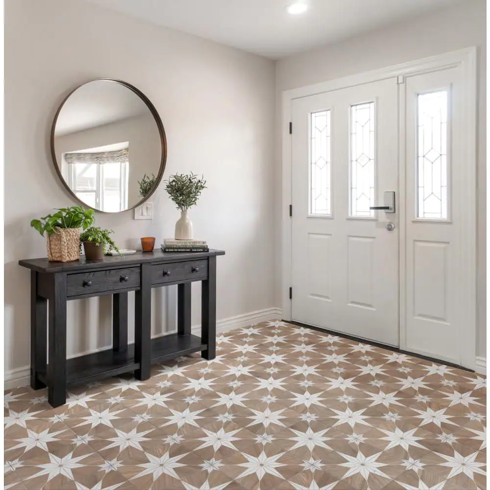 Merola Tile Llama Stella Loire Verso Noce 9-3/4 in. x 9-3/4 in. Porcelain Floor and Wall Tile (10.88 sq. ft./Case)