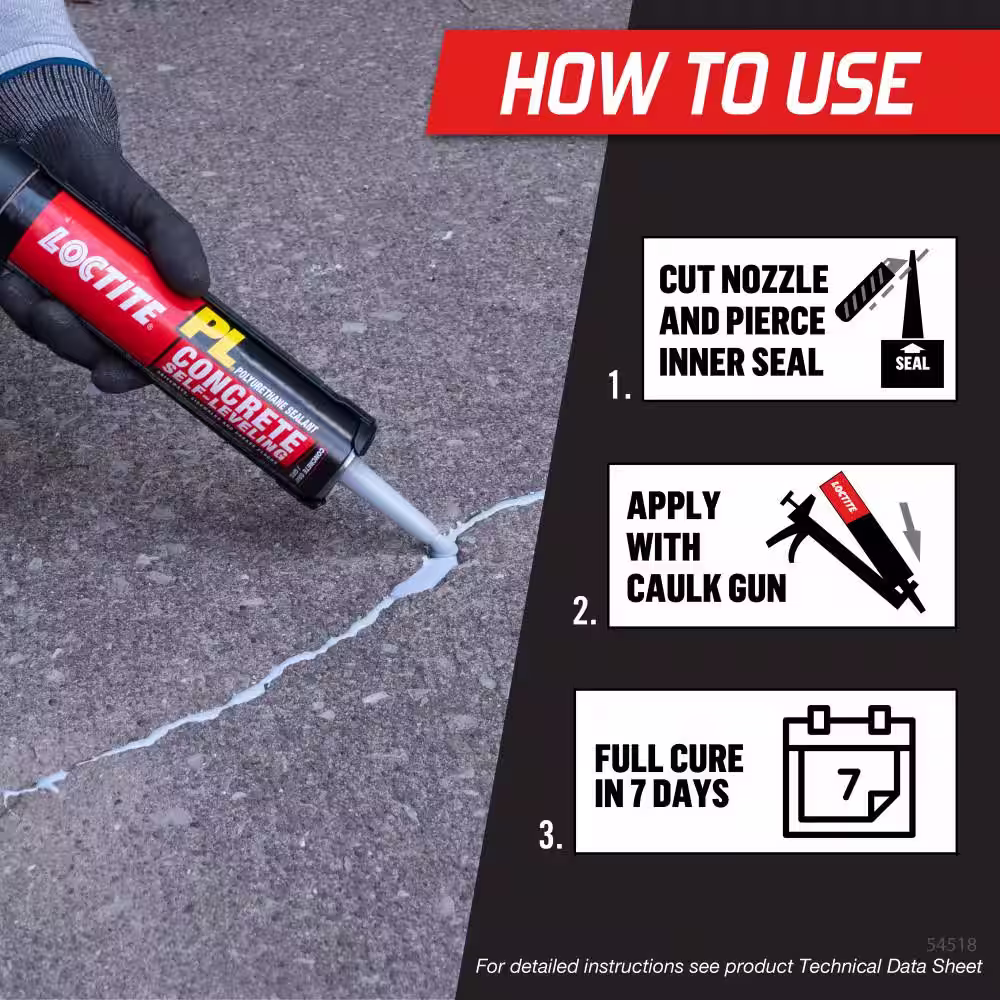 None PL Self-Leveling Concrete 28 oz. Polyurethane Sealant Grey Cartridge  (each)