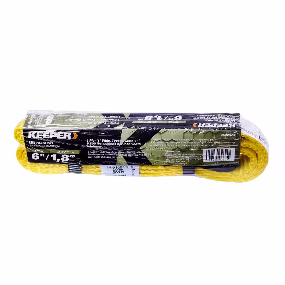Keeper 1 in. x 6 ft. 1 Ply Lift Sling with Flat Loop