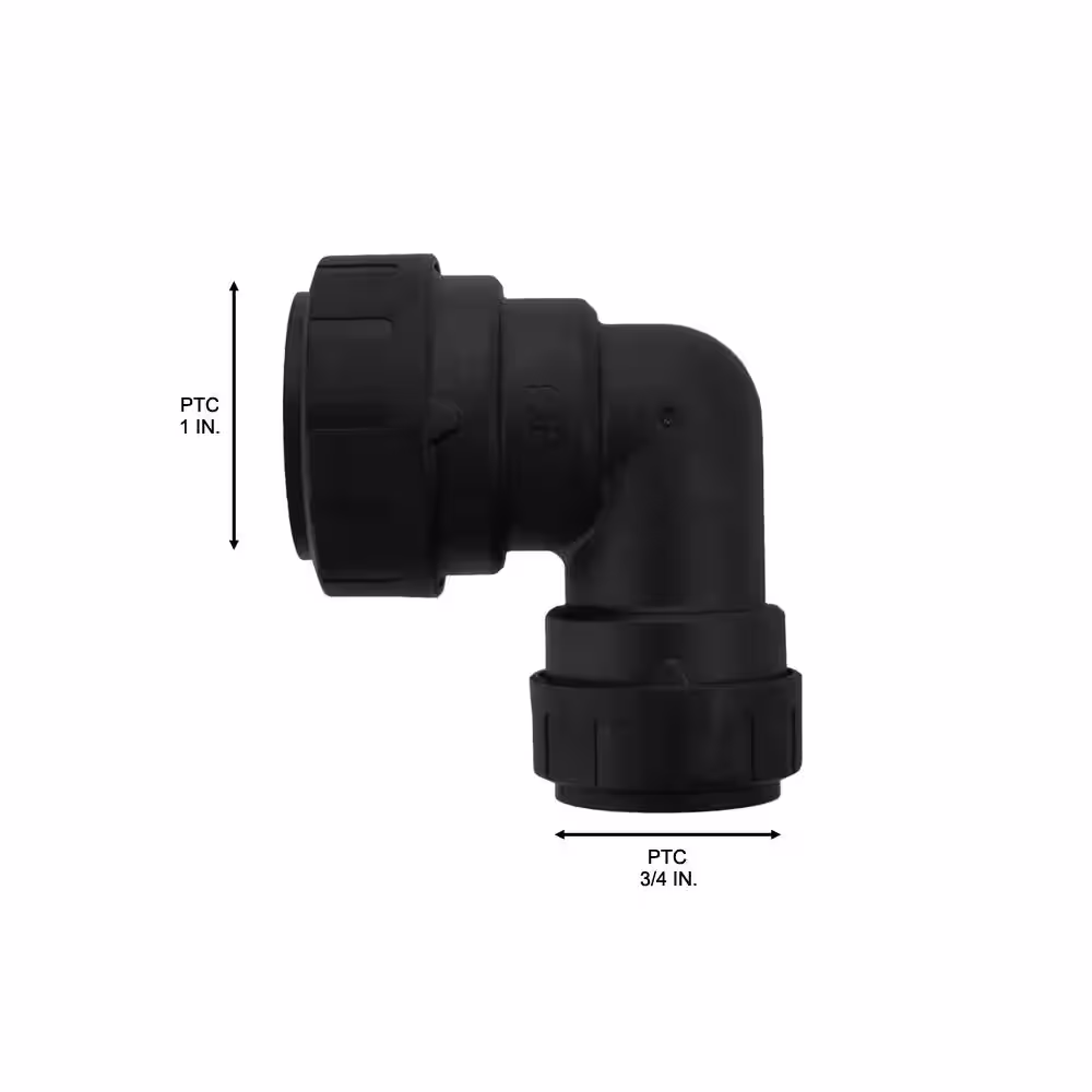 SharkBite ProLock 1 in. x 3/4 in. Push-To-Connect Plastic 90-Degree Reducing Elbow Fitting