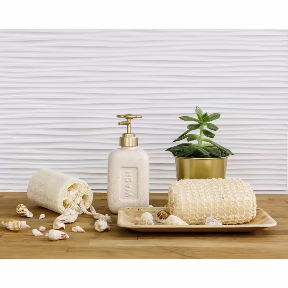 INNOVERA DECOR BY PALRAM 18.5'' x 24.3'' Wilderness Decorative 3D PVC Backsplash Panels in White 9-Pieces