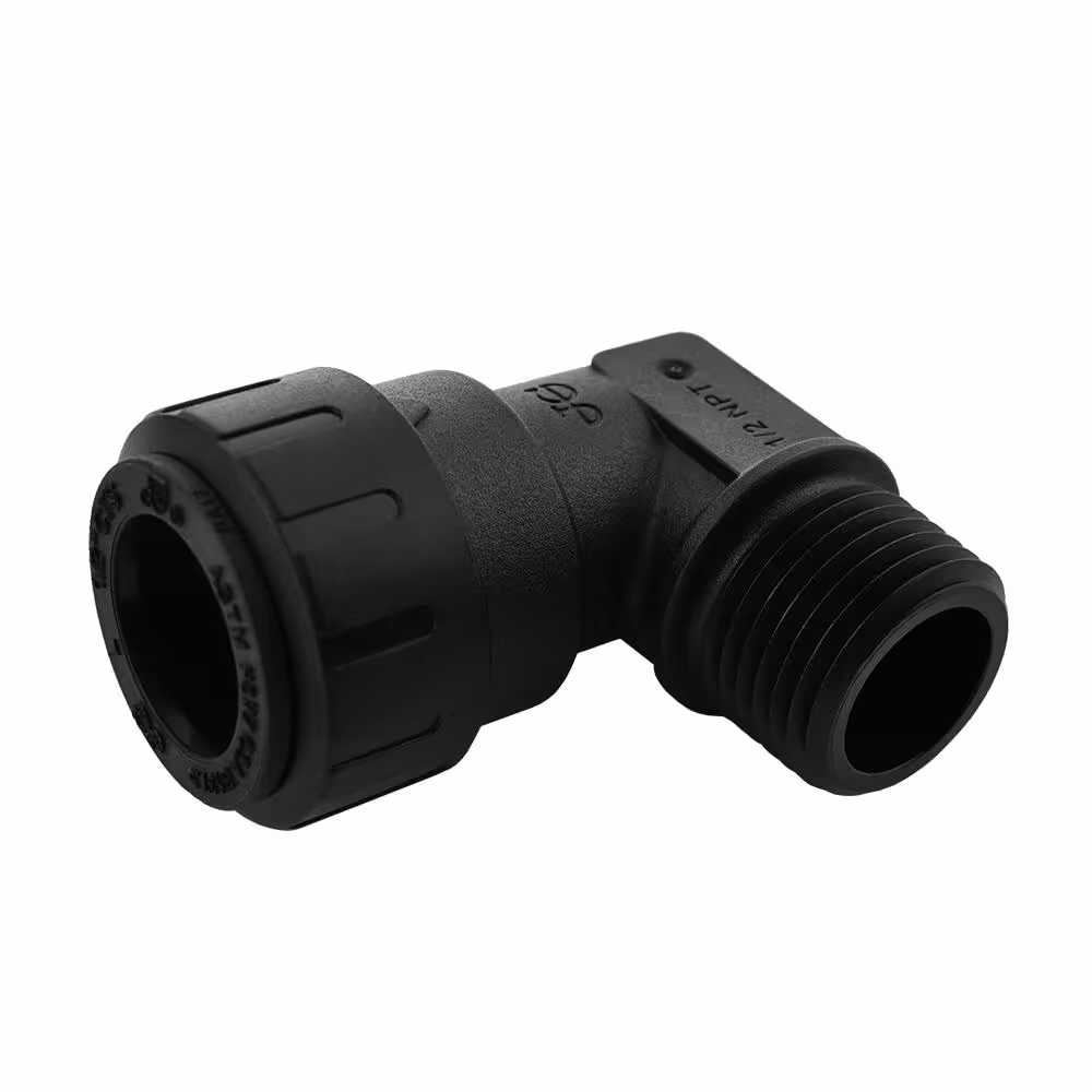SharkBite 1/2 in. CTS x 1/2 in. NPT ProLock Push-to-Connect Plastic Male 90-Degree Elbow Fitting (5-Pack)