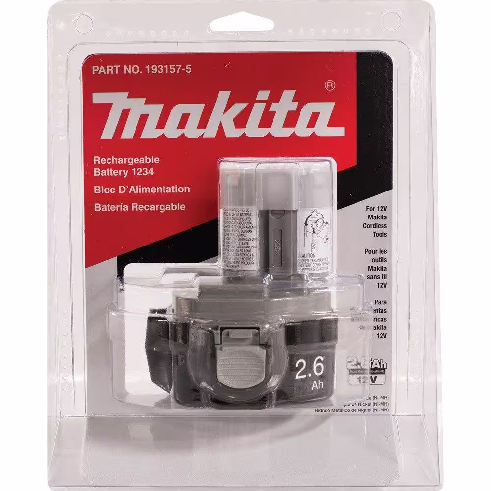 Makita 12V Ni-MH 2.6Ah Battery, Pod Style