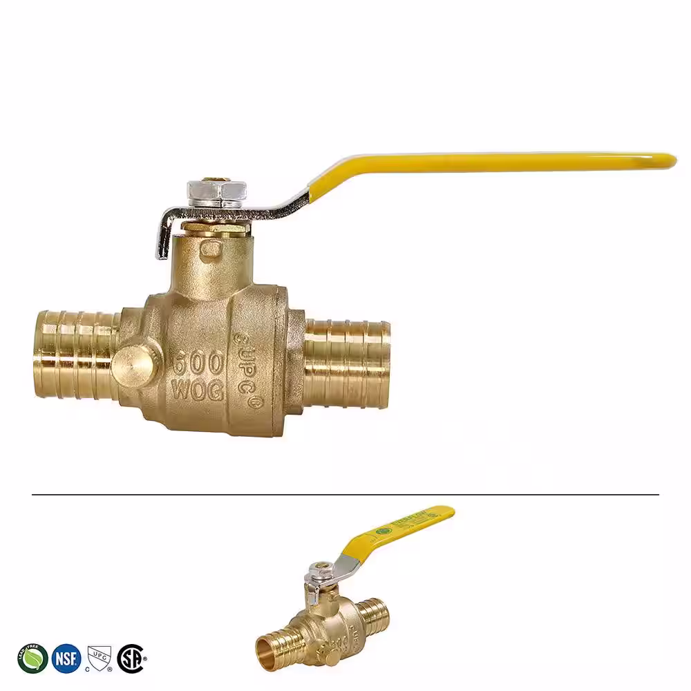 The Plumber's Choice 3/4 in. Full Port PEX Barb Ball Valve Water Shut Off with Drain