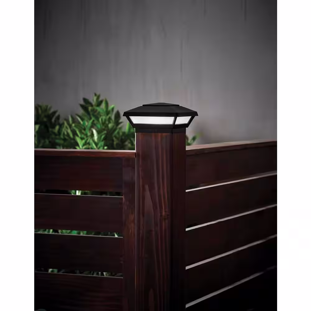 Hampton Bay Low Voltage 50 Lumens Black Outdoor Integrated LED 4x4 and 6x6 Deck Post Light; Weather/Water/Rust Resistant