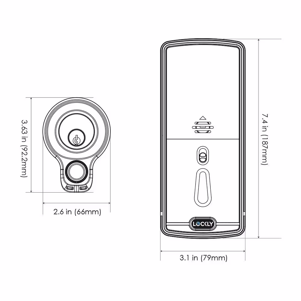 Lockly Flex Touch Satin Nickel Single-Cylinder Bluetooth Mobile App Controlled Deadbolt Lock with Biometric 3D Fingerprint