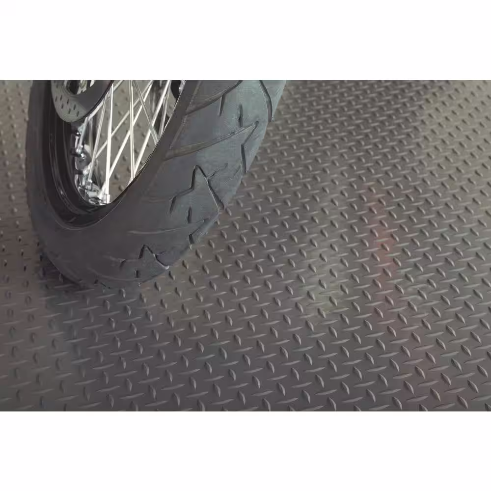 G-Floor Diamond Tread 5 ft. x 10 ft. Slate Grey Commercial Grade Vinyl Garage Flooring Cover and Protector