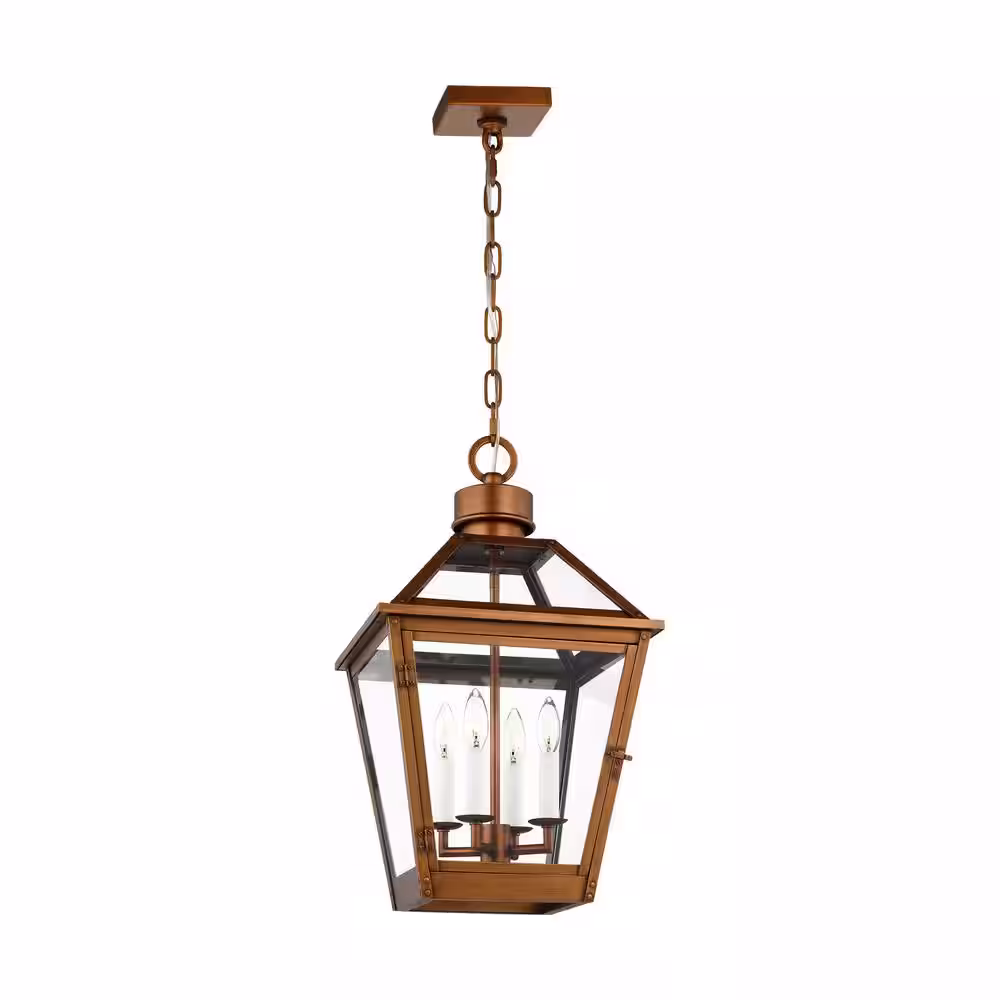None Hyannis 24 in. 4-Light Natural Copper Outdoor Large Pendant Light