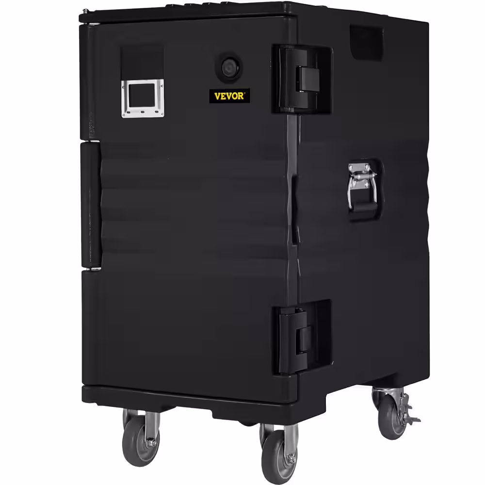 VEVOR Insulated Food Pan Carrier 109 Qt. Hot Box Food Box Carrier with Double Buckles for Restaurant, Black