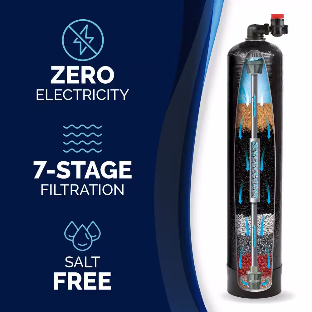 None ECO-X Series 7-Stage Municipal Water Filtration and Salt-Free Conditioning System (Treats up to 3 Bathrooms)