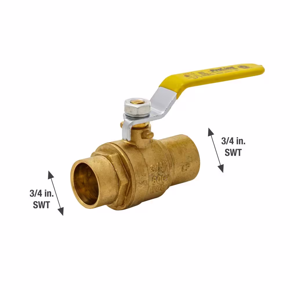 None 3/4 in. x 3/4 in. Brass Sweat x Sweat Full Port Ball Valve