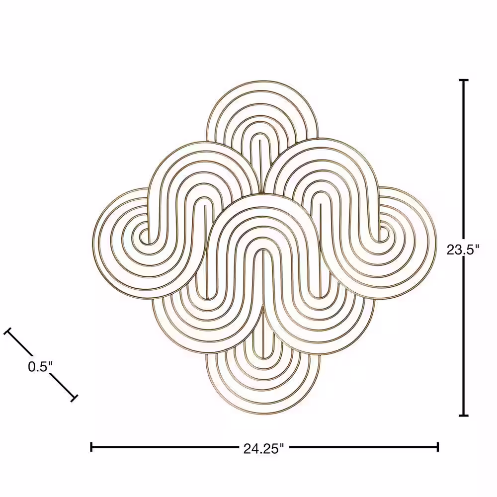Stratton Home Decor Metal Gold Waves Wall Decor