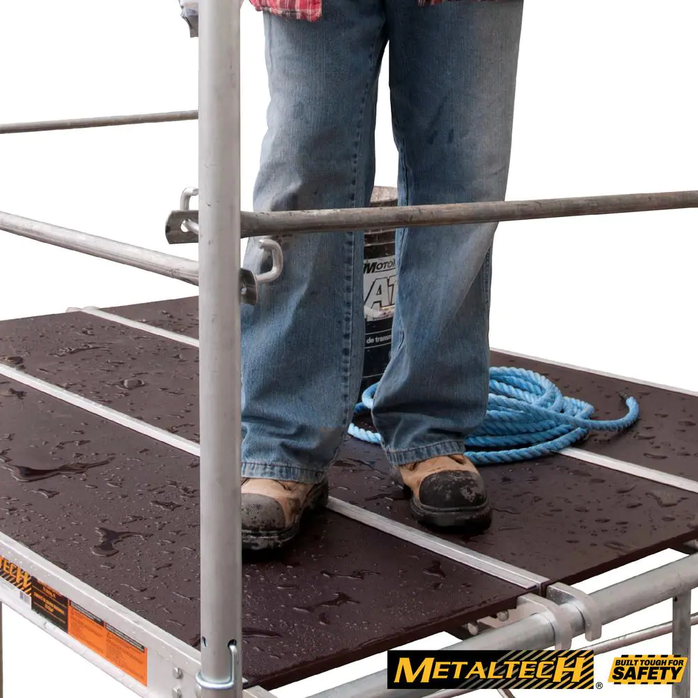 MetalTech 7 ft. x 19 in. Aluminum Scaffold Platform with Anti-Slip Plywood Deck