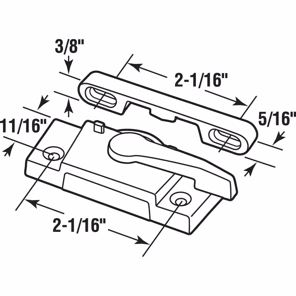 Prime-Line Diecast, White, Window Sash Lock, Left Hand