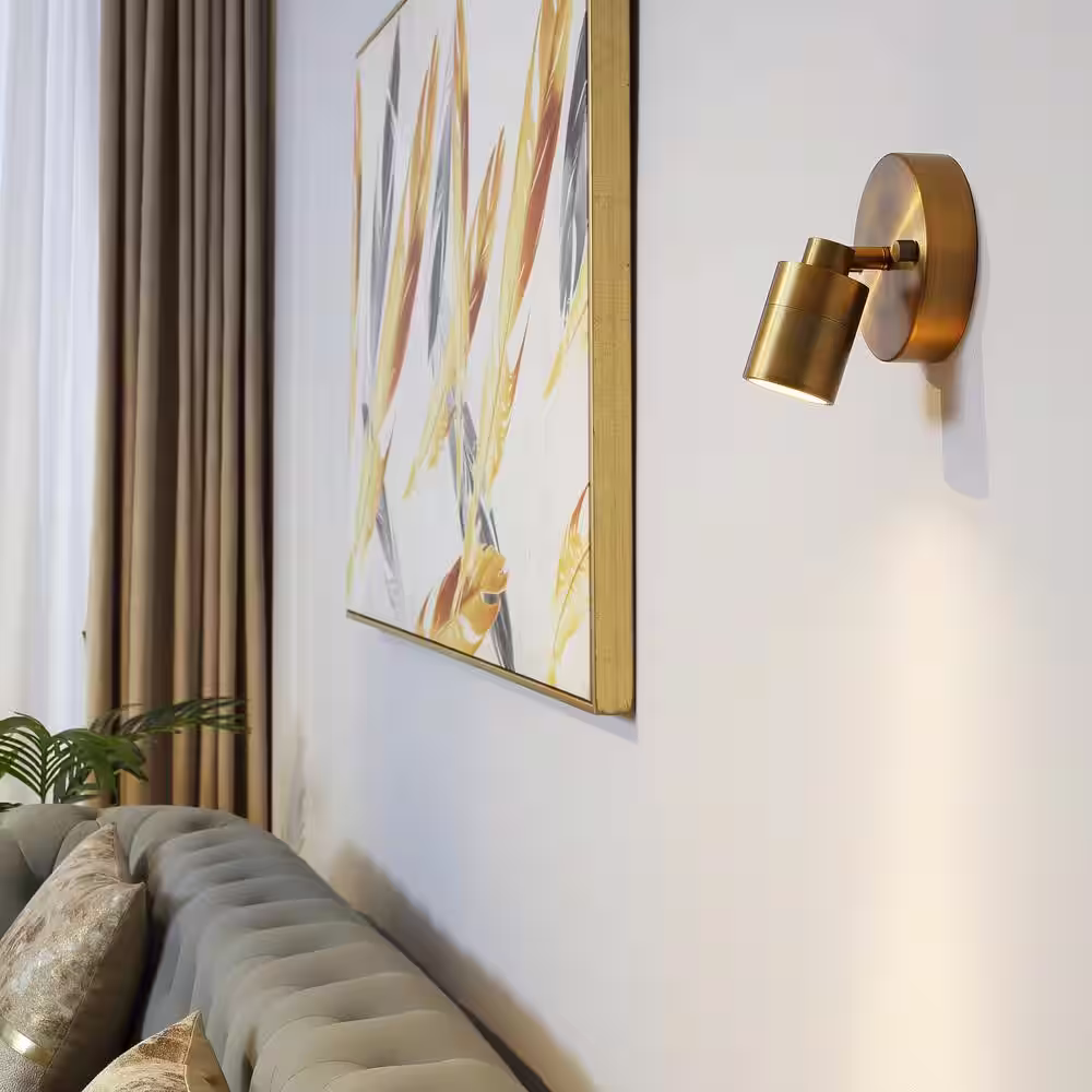 Vidalite Shura, 0.2 ft. 1-Light, Brushed Brass Integrated LED Fixed Track Head Rotatable Spot Lighting Kit 3000K