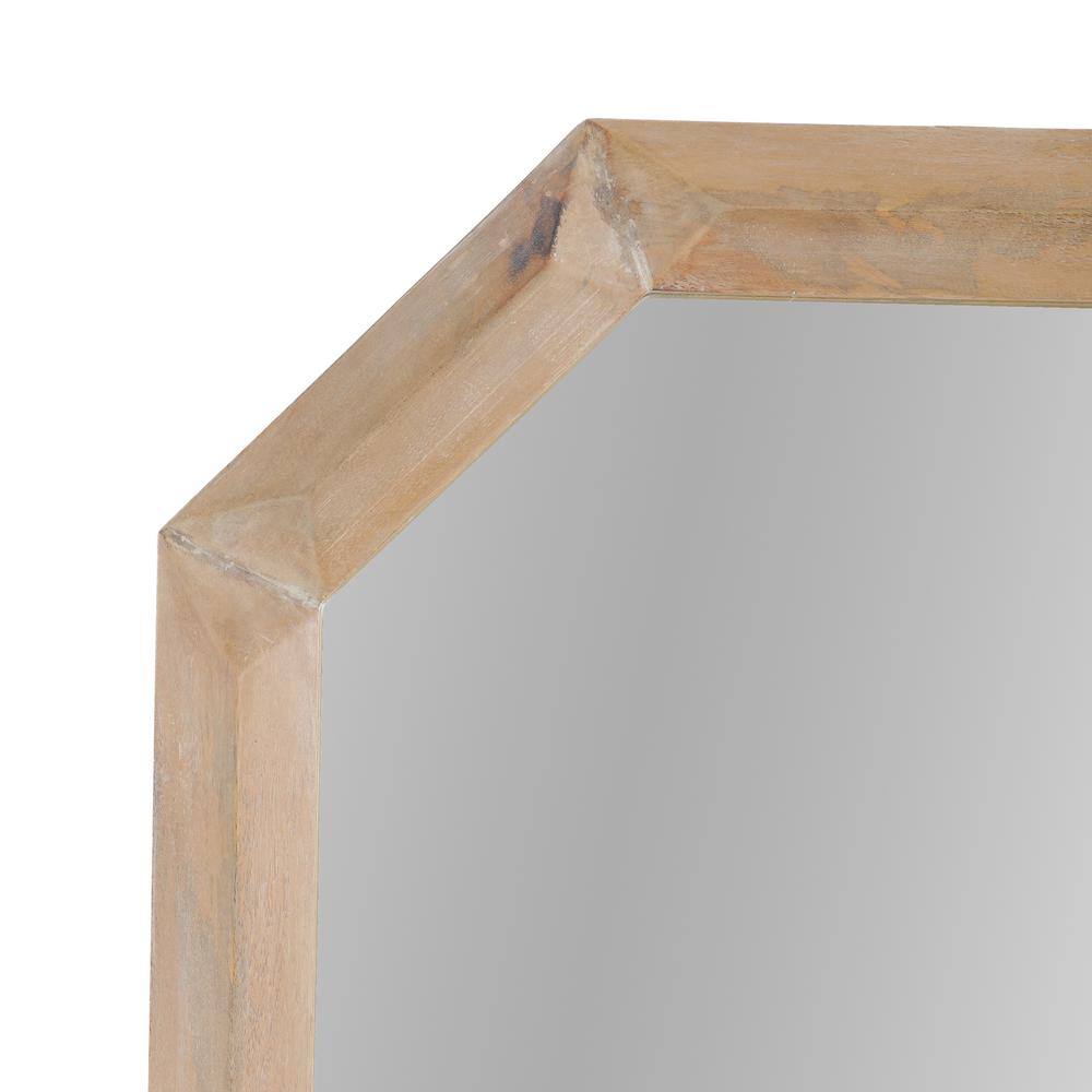 Noble House Frederick 71.50 in. x 31 in. Modern Rectangle Framed Natural and White Accent Mirror